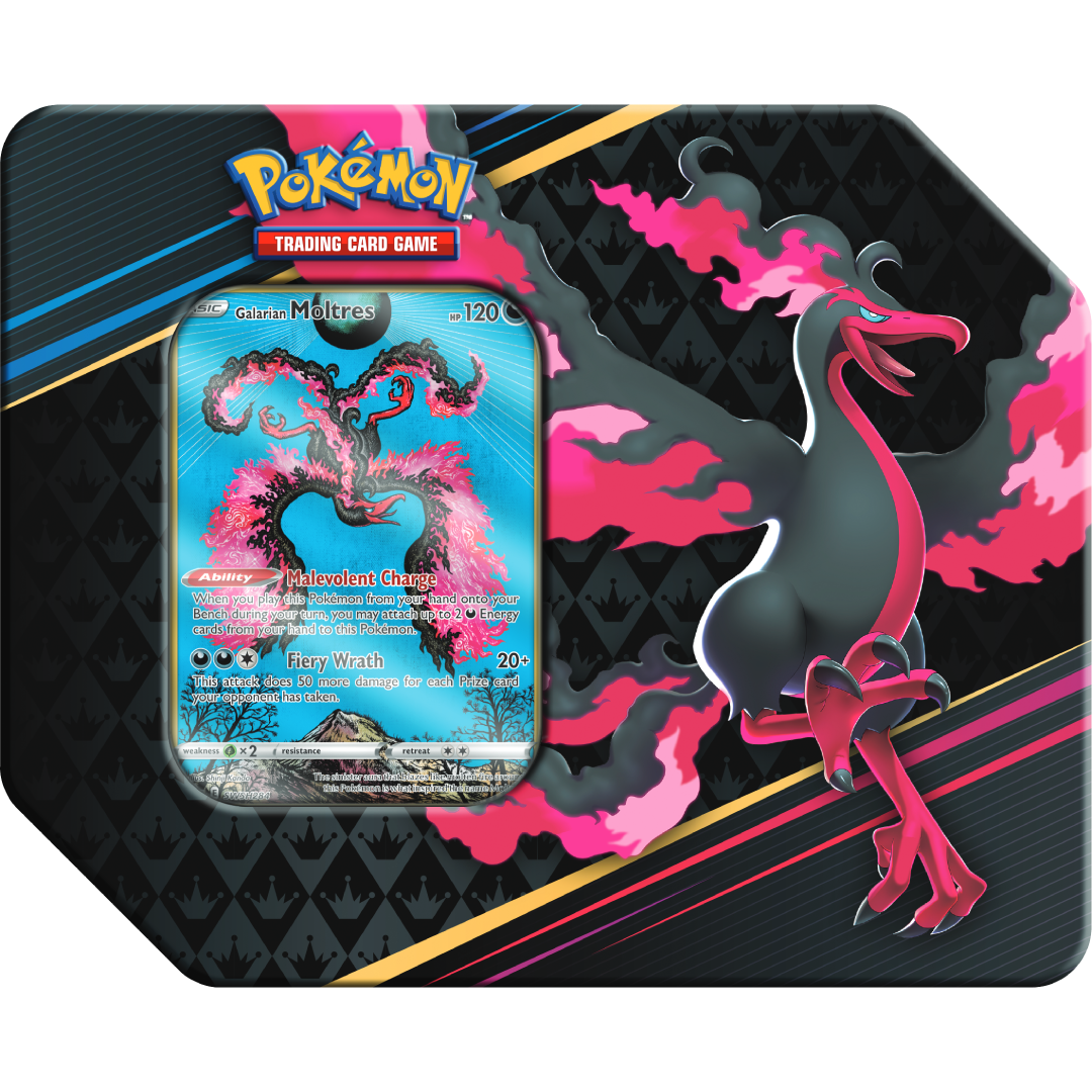 Pokemon TCG: Crown Zenith Tin – Galarian Moltres (5 x booster)