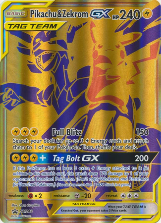 Sun & Moon Promos - SM248 - Pikachu & Zekrom GX (złota)