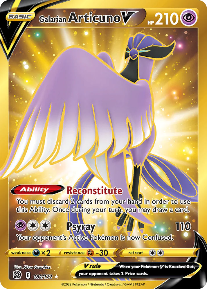 Brilliant Stars - 181/172 - Galarian Articuno V (złota)