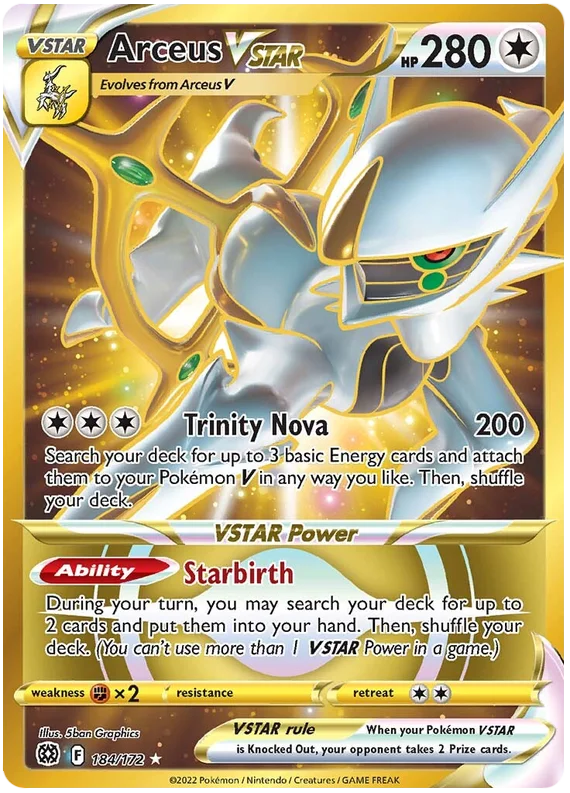 Brilliant Stars - 184/172 - Arceus VSTAR (złota)