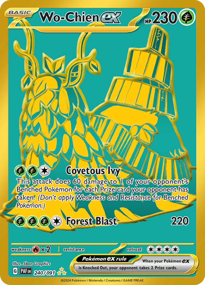 Paldean Fates - 240/091 - Wo Chien ex (złota)