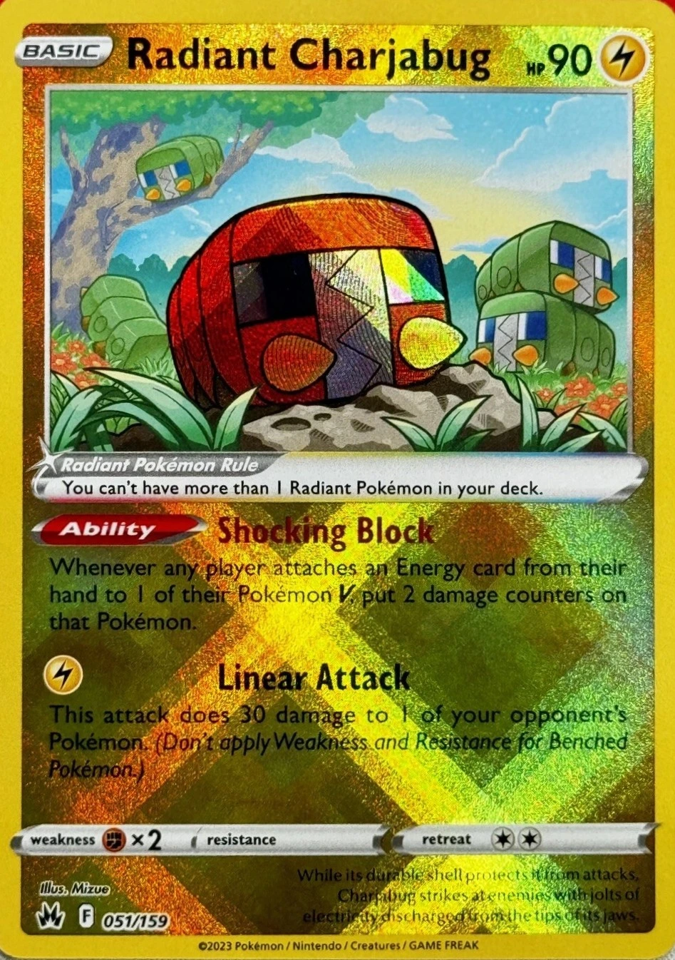 Crown Zenith - 051/159 - Radiant Charjabug (Radiant Holo)