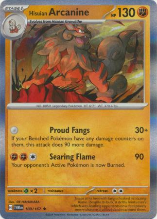 Twilight Masquerade - 100/167 - Hisuian Arcanine (Holo)