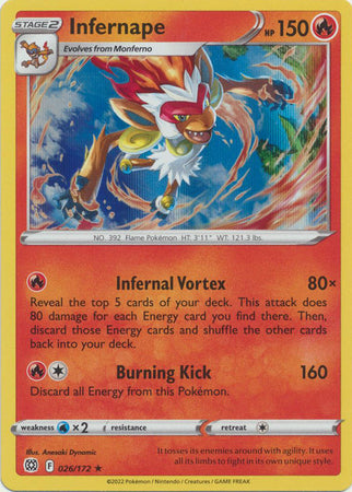 Brilliant Stars - 026/172 - Infernape (Holo)