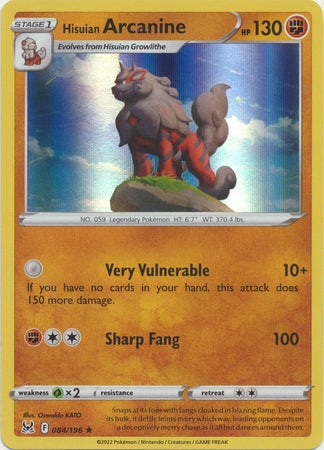 Lost Origin - 084/196 - Hisuian Arcanine (Holo)