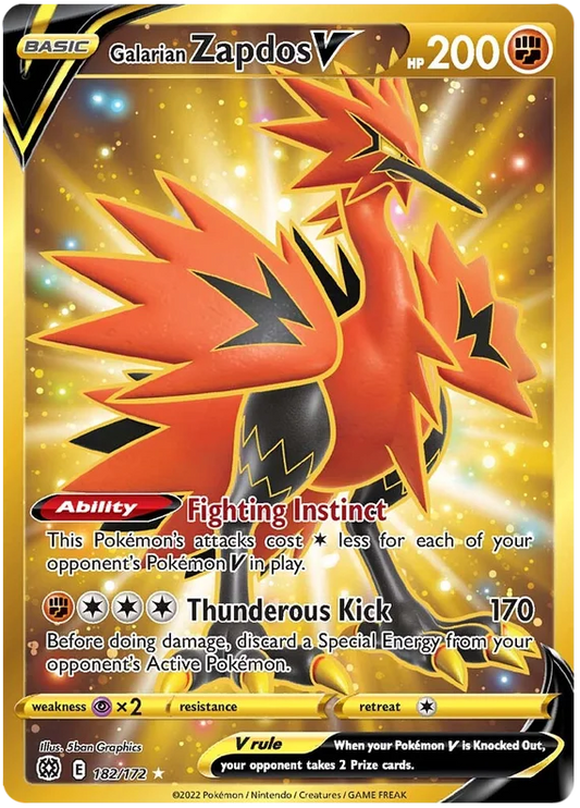 Brilliant Stars - 182/172 - Galarian Zapdos V (złota)
