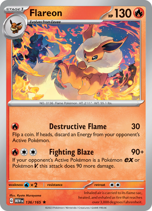 151 - 136/165 - Flareon (Holo)