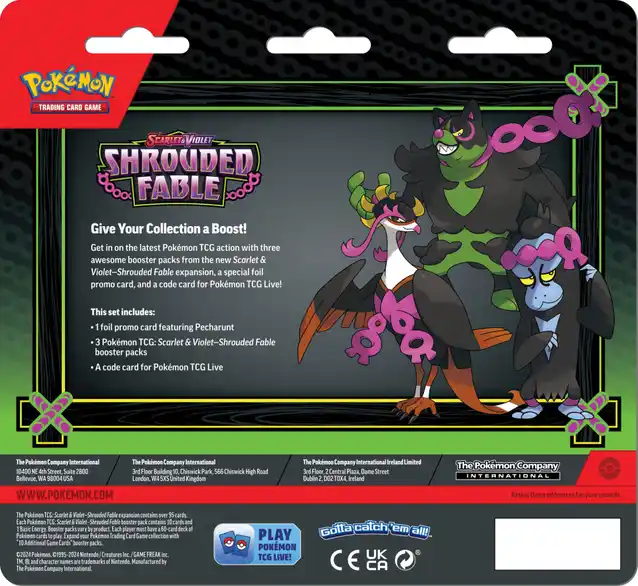 Pokemon: Shrouded Fable - 3-pack - Pecharunt