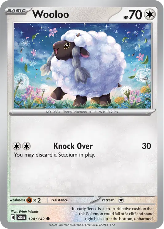 124-Wooloo-Stellar-Crown Karta Pokémon - Stellar Crown - 124/142 - Wooloo - obrazek 1