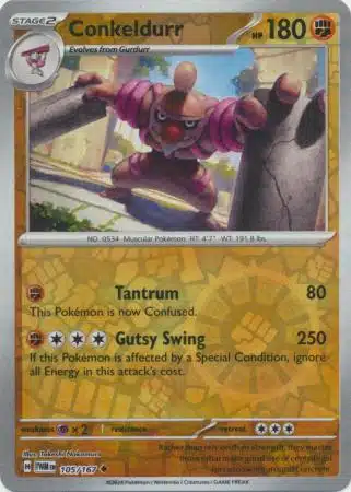 1807702 Karta Pokémon - Twilight Masquerade - 105/167 - Conkeldurr (Reverse Holo) - obrazek 1