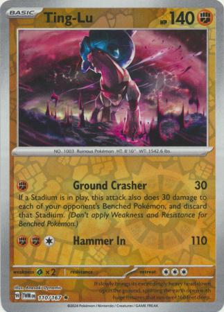 Karta Pokémon - Twilight Masquerade - 110/167 - Ting-Lu (Reverse Holo)