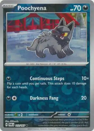 Karta Pokémon - Twilight Masquerade - 113/167 - Poochyena (Reverse Holo)