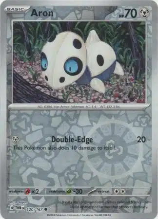 1807715 Karta Pokémon - Twilight Masquerade - 120/167 - Aron (Reverse Holo) - obrazek 1