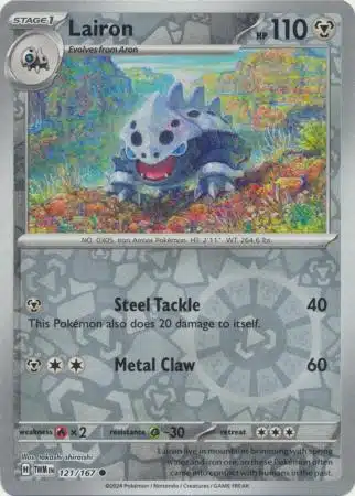 Karta Pokémon - Twilight Masquerade - 121/167 - Lairon (Reverse Holo)