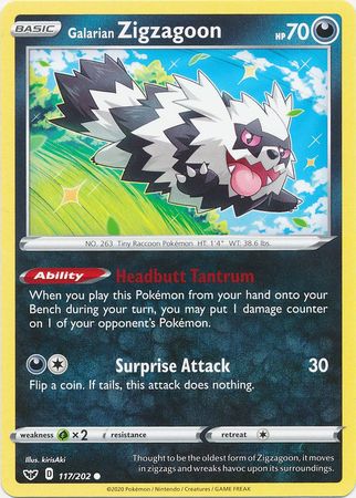 Sword & Shield - 117/202 - Galarian Zigzagoon