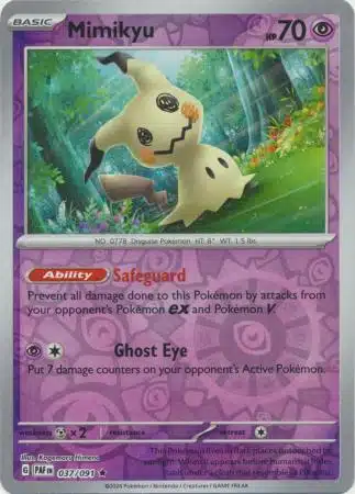 Paldean Fates - (Reverse Holo) (33) Karta Pokémon - Paldean Fates - 037/091 - Mimikyu (Reverse Holo) - obrazek 1