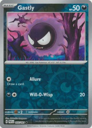 Karta Pokémon - Paldean Fates - 055/091 - Gastly (Reverse Holo)