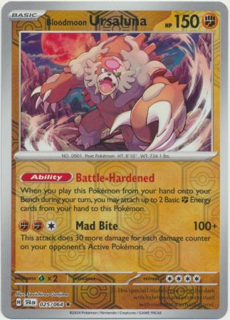 Karta Pokémon - Shrouded Fable - 025/064 - Bloodmoon Ursaluna (Reverse Holo)