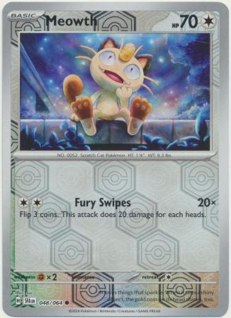 Karta Pokémon - Shrouded Fable - 048/064 - Meowth (Reverse Holo)