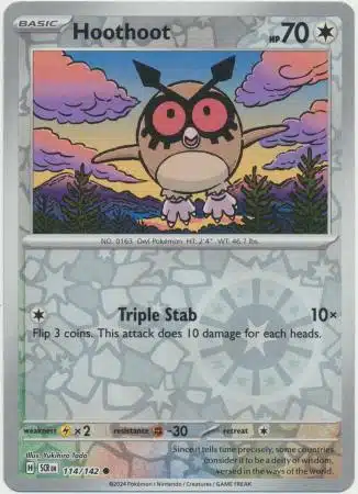 Stellar Crown - 114/142 - Hoothoot (Reverse Holo) Stellar Crown - 114/142 - Hoothoot (Reverse Holo)
