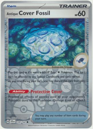 Stellar Crown - 129/142 - Antique Cover Fossil (Reverse Holo)