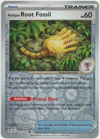 Stellar Crown - 130/142 - Antique Root Fossil (Reverse Holo)