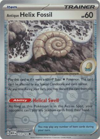 151 - 153/165 - Antique Helix Fossil (Reverse Holo)