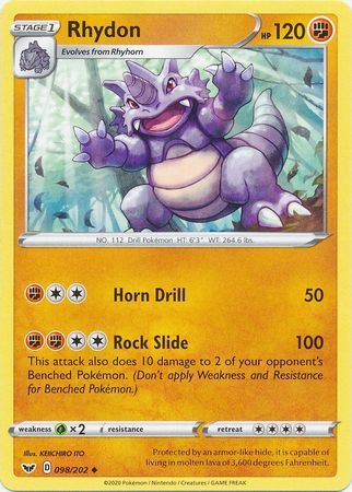 Sword & Shield - 098/202 - Rhydon