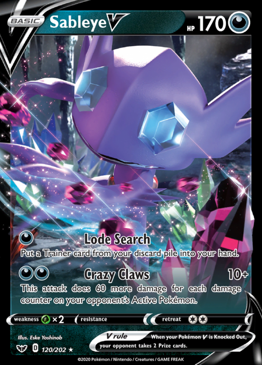 Sword & Shield - 120/202 - Sableye V