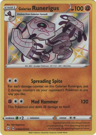 Karta Pokémon - Shining Fates - SV066/SV122 - Galarian Runerigus
