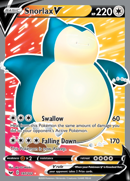 Sword & Shield - 197/202 - Snorlax V