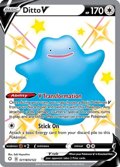 Karta Pokémon - Shining Fates - SV118/SV122 - Ditto V