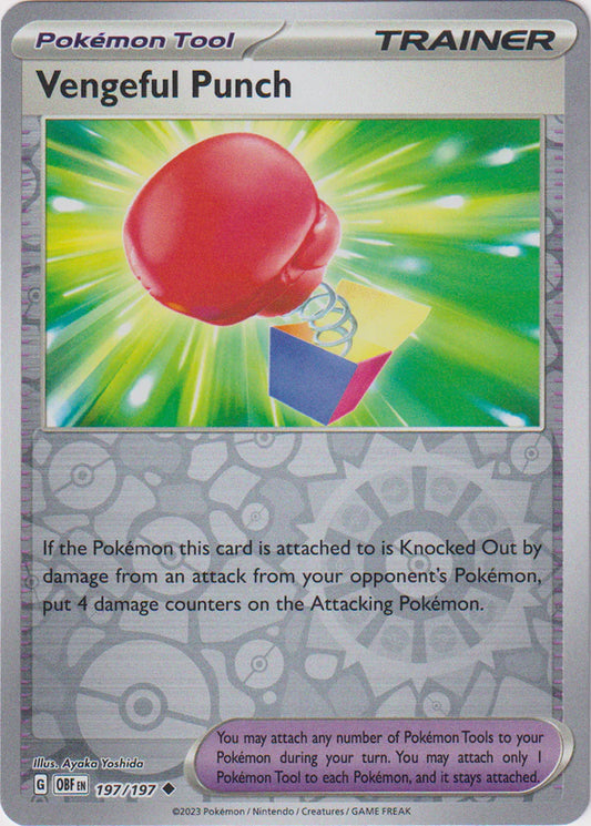 Karta Pokémon - Obsidian Flames - 197/197 - Vengeful Punch (Reverse Holo)