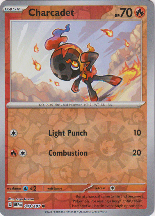 Karta Pokémon - Obsidian Flames - 043/197 - Charcadet (Reverse Holo)