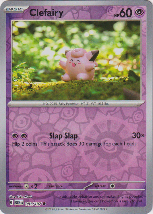 Karta Pokémon - Obsidian Flames - 081/197 - Clefairy (Reverse Holo)