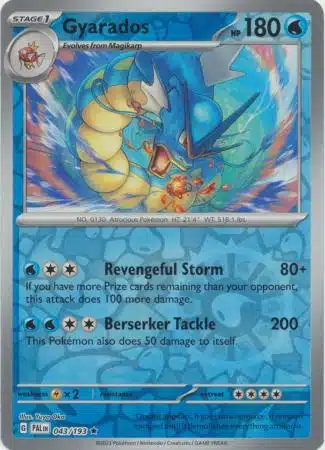 Paldea Evolved - (Reverse Holo) (38) Karta Pokémon - Paldea Evolved - 043/193 - Gyarados (Reverse Holo) - obrazek 1