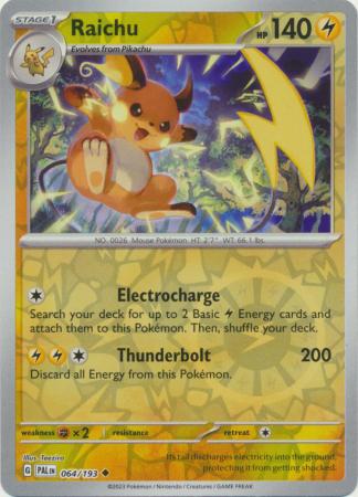 Karta Pokémon - Paldea Evolved - 064/193 - Raichu (Reverse Holo)