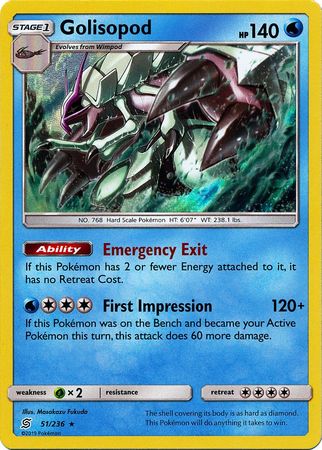 Karta Pokémon - Unified Minds - 051/236 - Golisopod (Holo)