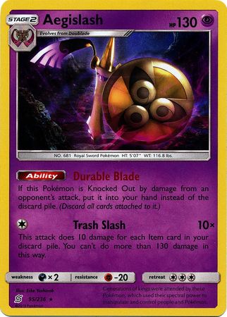 Karta Pokémon - Unified Minds - 095/236 - Aegislash (Holo)