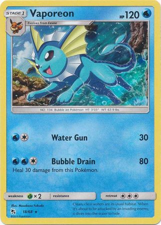 Hidden Fates - 018/068 - Vaporeon (Holo)