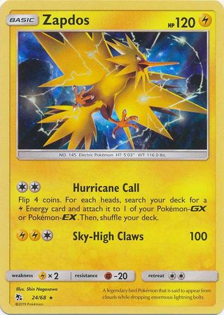 Hidden Fates - 024/068 - Zapdos (Holo)