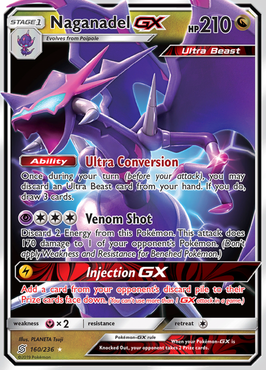 Karta Pokémon - Unified Minds - 160/236 - Naganadel GX
