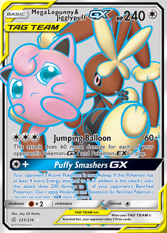Cosmic Eclipse - 225/236 - Mega Lopunny & Jigglypuff GX (Tag Team)