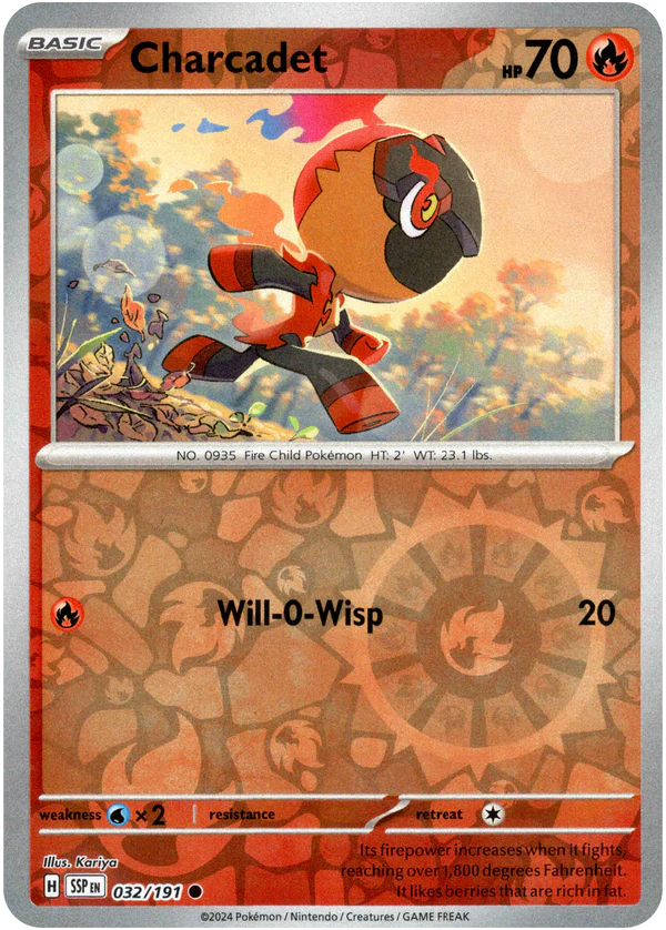 Karta Pokémon - Surging Sparks - 032/191 - Charcadet (Reverse Holo)
