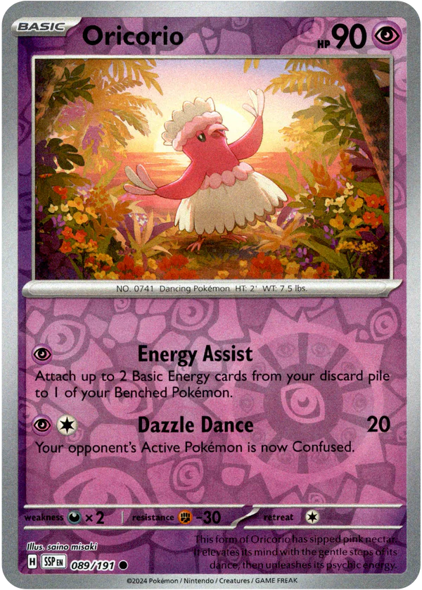Karta Pokémon - Surging Sparks - 089/191 - Oricorio (Reverse Holo)