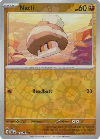Karta Pokémon - Paldea Evolved - 120/193 - Nacli (Reverse Holo)