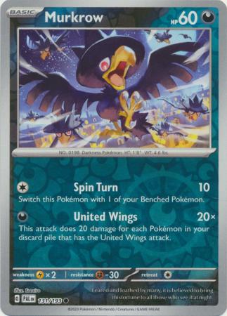 Karta Pokémon - Paldea Evolved - 131/193 - Murkrow (Reverse Holo)