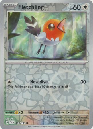 Karta Pokémon - Paldea Evolved - 163/193 - Fletchling (Reverse Holo)