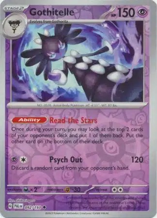 Karta Pokémon - Paldea Evolved - 092/193 - Gothitelle (Reverse Holo)