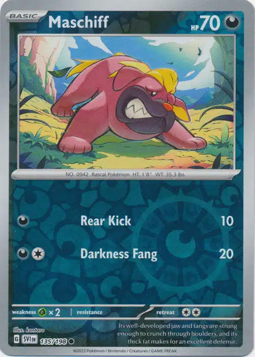 Scarlet & Violet (Reverse Holo) (125) Karta Pokémon - Scarlet & Violet - 135/198 - Maschiff (Reverse Holo) - obrazek 1